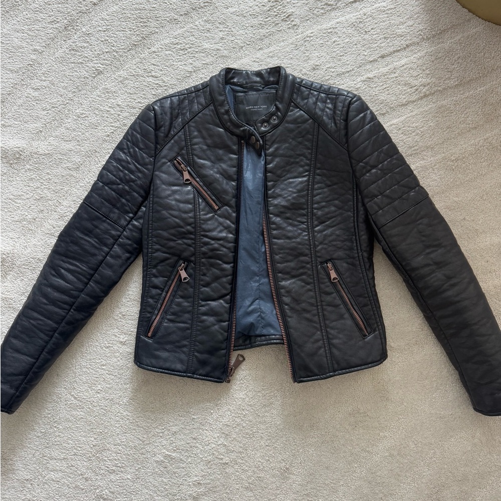 Marc New York Andrew Marc Blakely Faux Leather Moto Jacket in Black - Picture 9 of 15